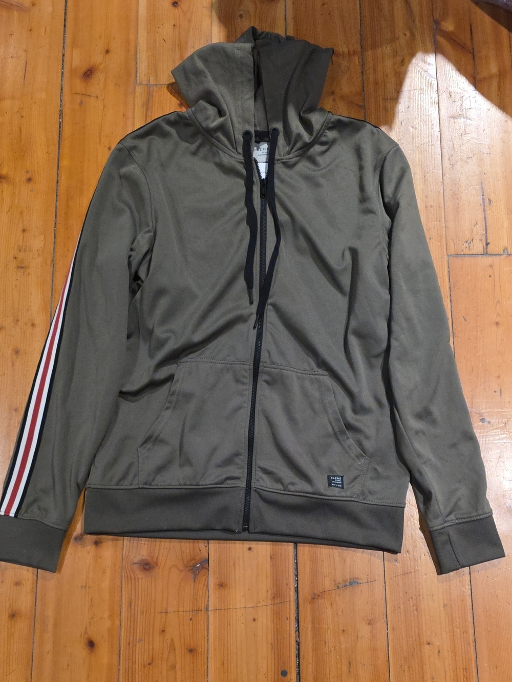Men's Olive Zip-Up Hoodie Jacket